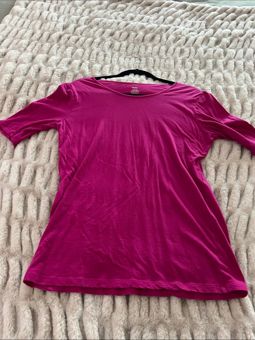 Massimo Fuchsia Short Sleeve Scoop Neck Tee